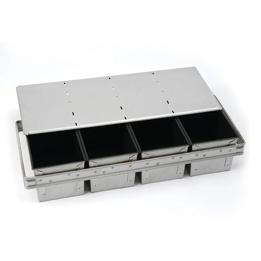 4 Straps 590x260x118mm Aluminized Steel Custom Non Stick Commercial Toast Bread Loaf Pan With Lid