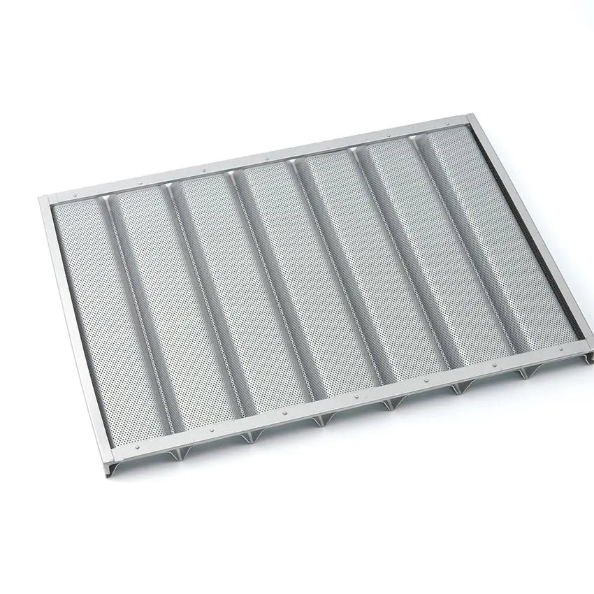 7 Rows 657.2x454x36.5mm Aluminum Non-stick Baguette Tray