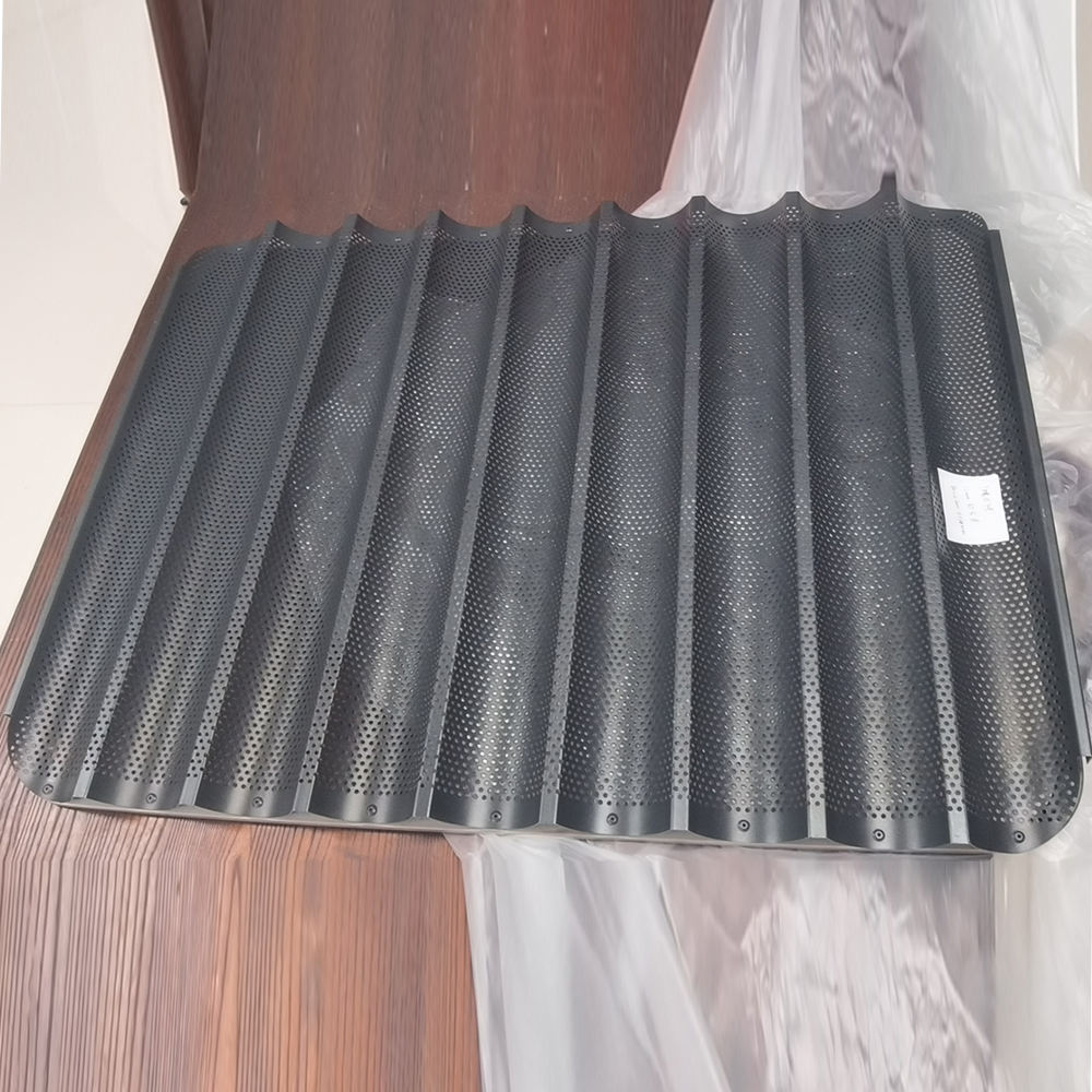 9 Rows 600x800x36mm Aluminium Perforated Nonstick Baguette Tray