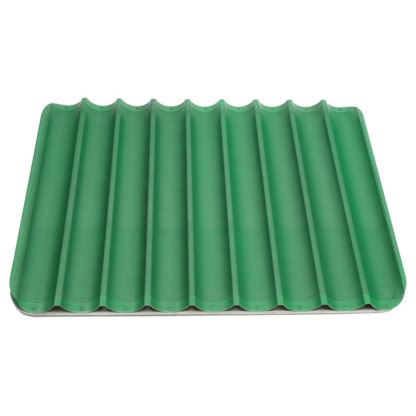 9 Rows 600x800x36mm Aluminium Perforated Nonstick Baguette Tray